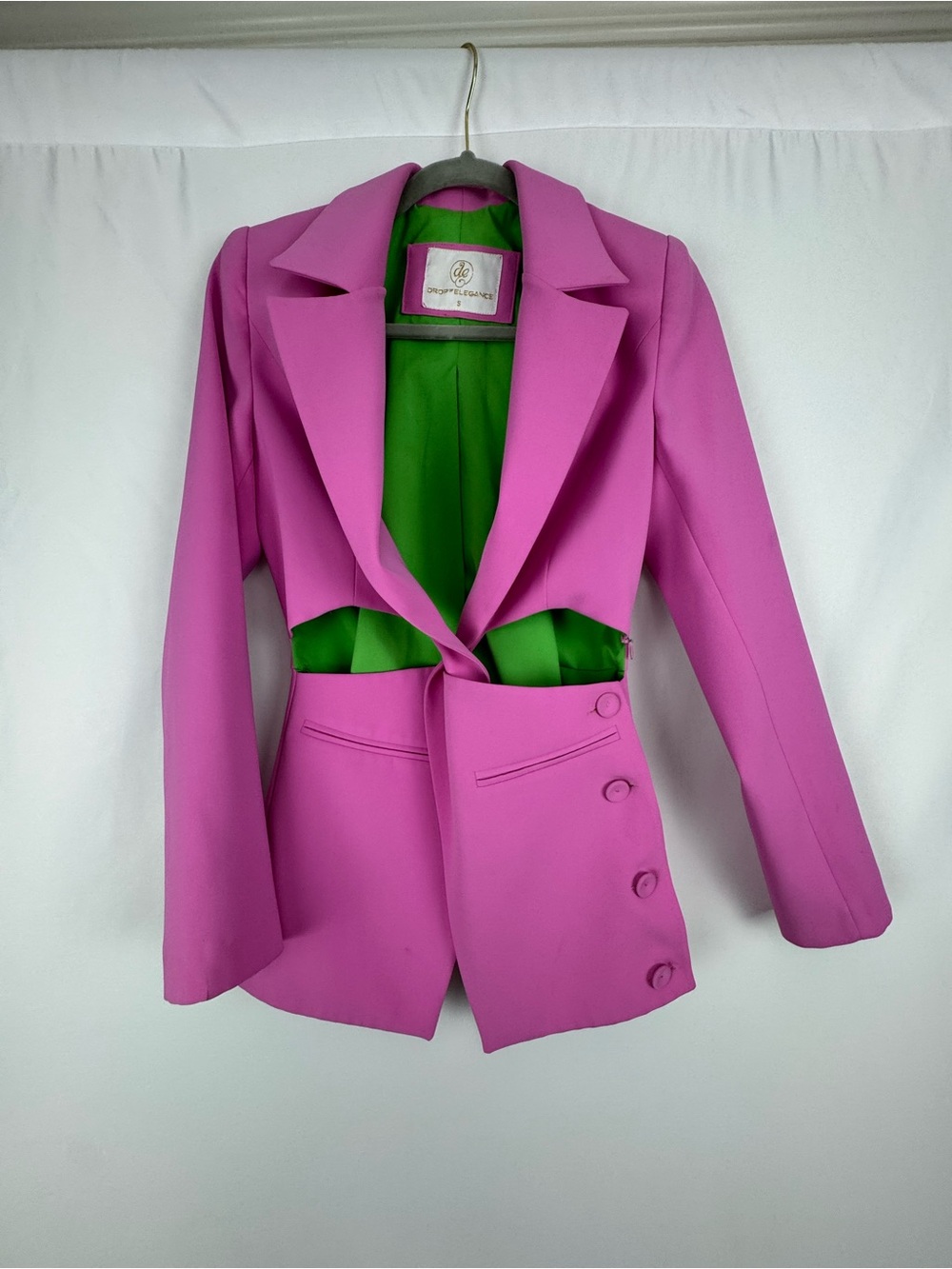 Bubblegum Pink Tailored Cutout Suit Set ✶ Small - Picture 10 of 16